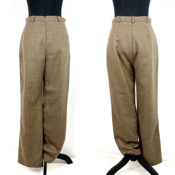 Vintage Jillian Jones Womens Lambswool Pant Trouser High Waist Lined Tan Wool - Picture 1 of 8